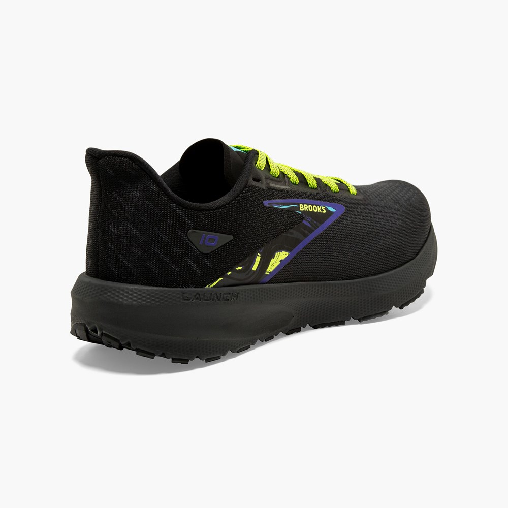 Chaussures Running Route Brooks Launch 10 Blanche Noir Homme | TXT-4556220